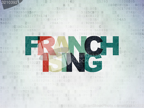 Image of Finance concept: Franchising on Digital Paper background