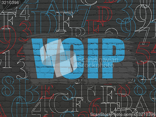 Image of Web development concept: VOIP on wall background