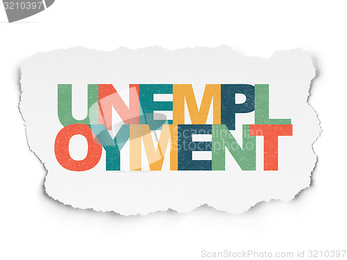 Image of Business concept: Unemployment on Torn Paper background