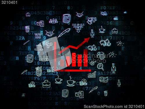 Image of Finance concept: Growth Graph on Digital background