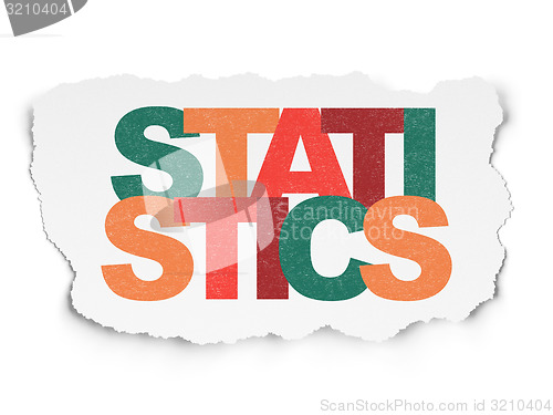 Image of Finance concept: Statistics on Torn Paper background