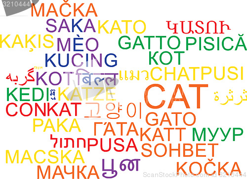 Image of Cat multilanguage wordcloud background concept