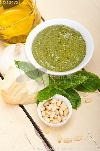 Image of Italian basil pesto sauce ingredients