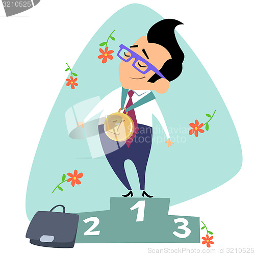 Image of  Businessman winner in the first place triumph business theme sp