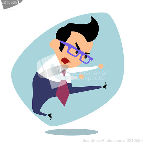 Image of  Businessman karate business theme sports