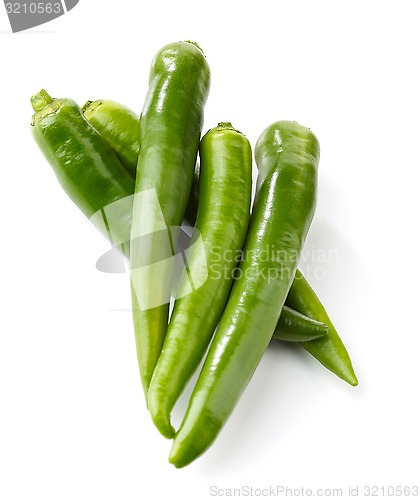 Image of fresh green chili peppers