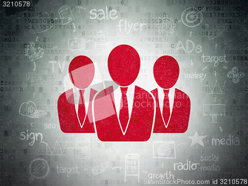 Image of Advertising concept: Business People on Digital Paper background