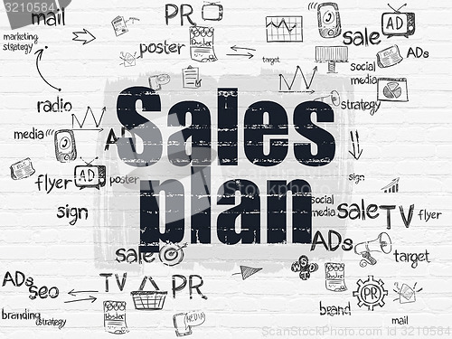 Image of Marketing concept: Sales Plan on wall background