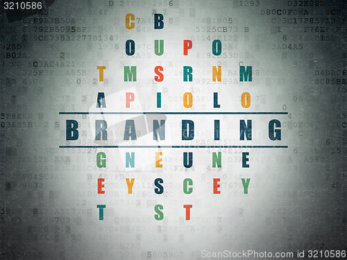 Image of Advertising concept: word Branding in solving Crossword Puzzle