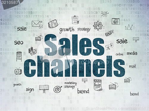 Image of Marketing concept: Sales Channels on Digital Paper background