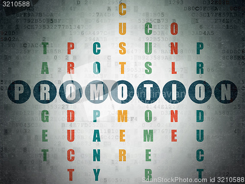 Image of Marketing concept: word Promotion in solving Crossword Puzzle