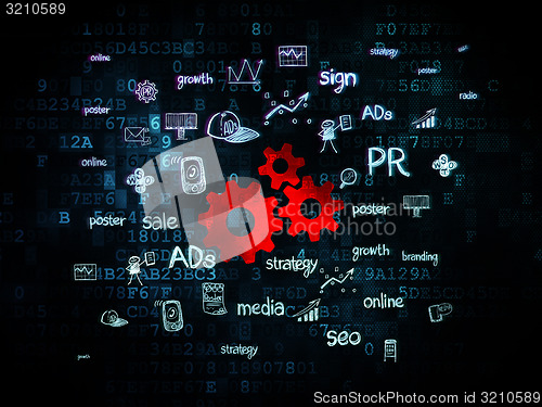 Image of Advertising concept: Gears on Digital background