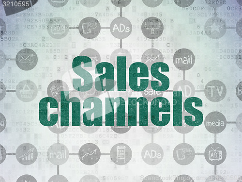 Image of Marketing concept: Sales Channels on Digital Paper background