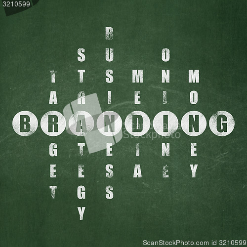 Image of Marketing concept: word Branding in solving Crossword Puzzle