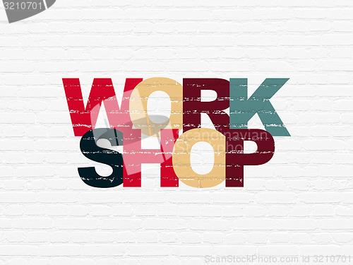 Image of Education concept: Workshop on wall background