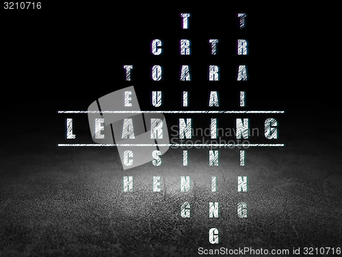 Image of Education concept: word Learning in solving Crossword Puzzle