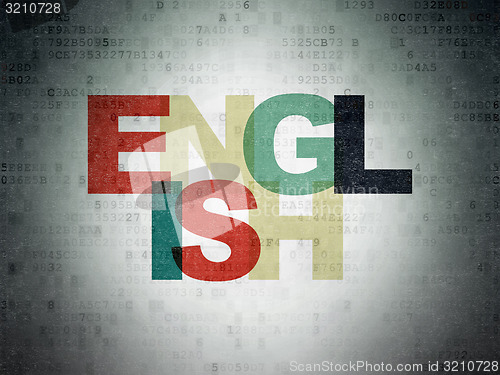 Image of Education concept: English on Digital Paper background