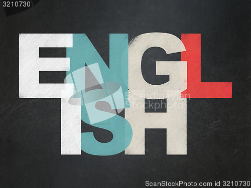Image of Education concept: English on School Board background