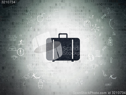 Image of Travel concept: Bag on Digital Paper background