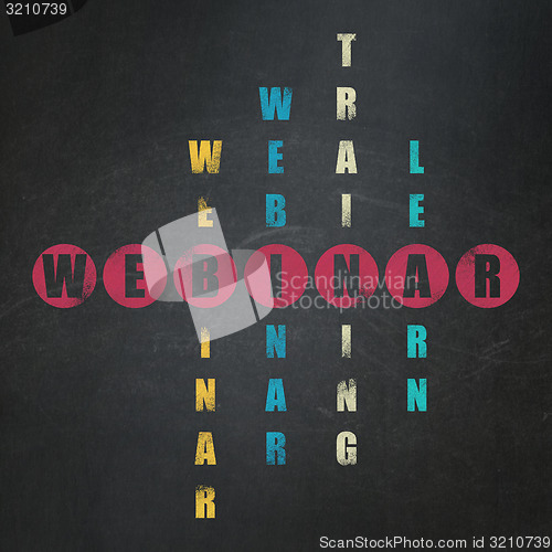 Image of Education concept: word Webinar in solving Crossword Puzzle