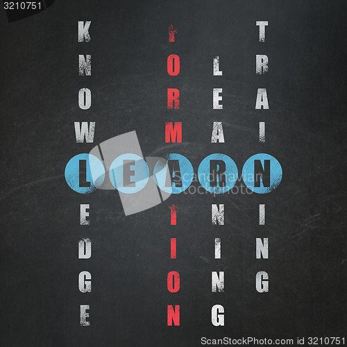 Image of Education concept: word Learn in solving Crossword Puzzle