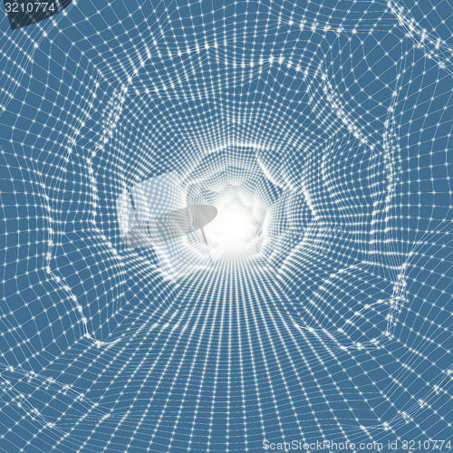 Image of Abstract tunnel grid. 3d vector illustration. 