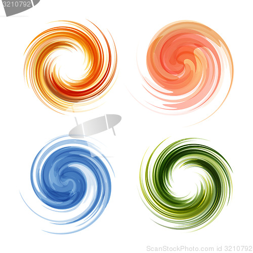 Image of Colorful abstract icon set. Dynamic flow illustration. 