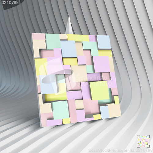 Image of Business card. 3d blocks structure background. 