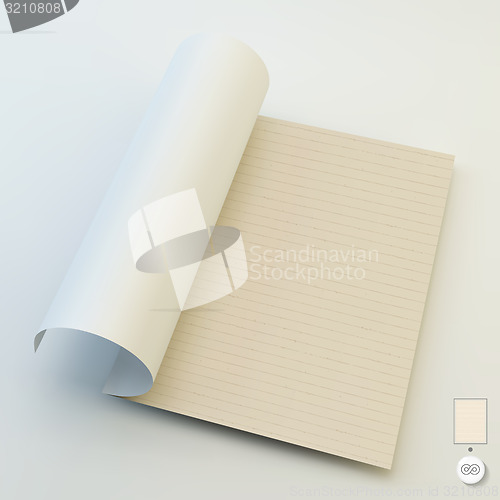 Image of Seamless lined paper. 3d vector illustration. 