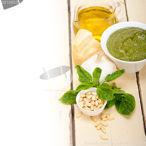 Image of Italian basil pesto sauce ingredients