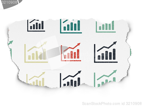 Image of News concept: Growth Graph icons on Torn Paper background