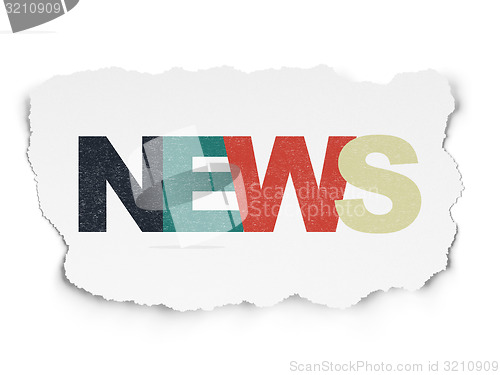 Image of News concept: News on Torn Paper background