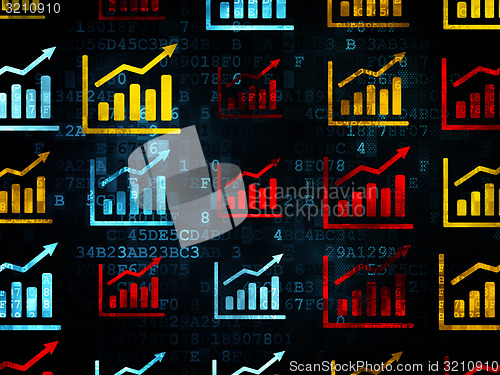 Image of News concept: Growth Graph icons on Digital background