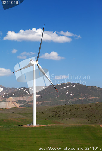 Image of Wind turbine at nice spring day