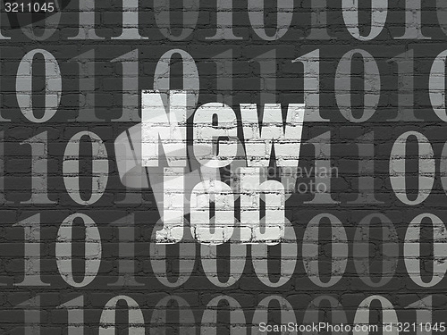 Image of Finance concept: New Job on wall background