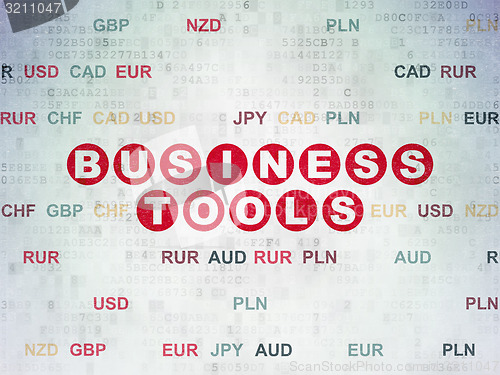 Image of Finance concept: Business Tools on Digital Paper background