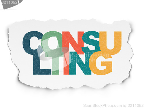 Image of Business concept: Consulting on Torn Paper background