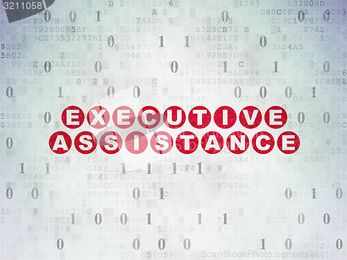 Image of Finance concept: Executive Assistance on Digital Paper background