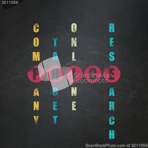 Image of Marketing concept: word Price in solving Crossword Puzzle