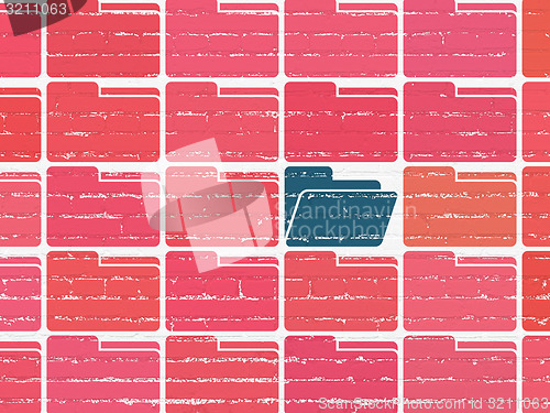 Image of Finance concept: folder icon on wall background