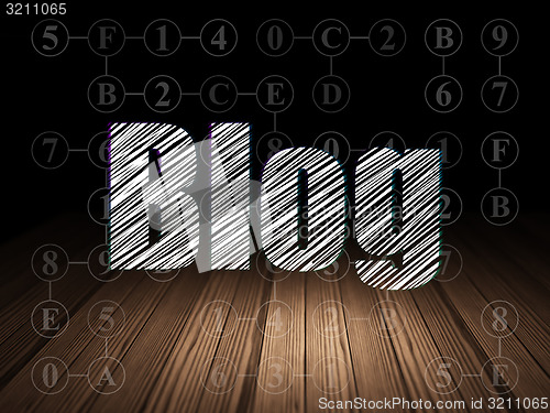 Image of Web design concept: Blog in grunge dark room