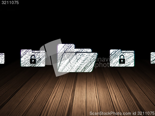 Image of Finance concept: folder icon in grunge dark room