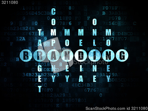 Image of Advertising concept: word Branding in solving Crossword Puzzle