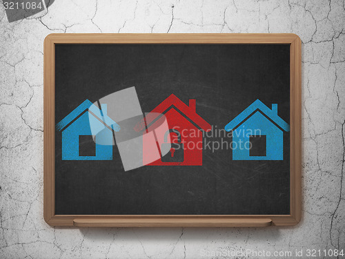 Image of Privacy concept: home icon on School Board background