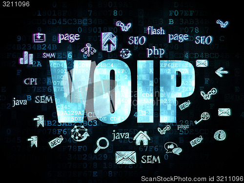 Image of Web development concept: VOIP on Digital background