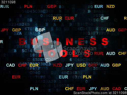 Image of Finance concept: Business Tools on Digital background