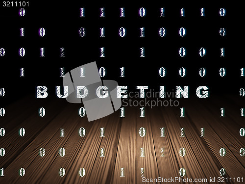 Image of Business concept: Budgeting in grunge dark room