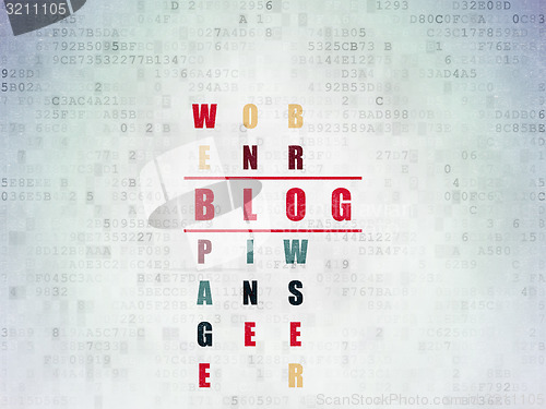 Image of Web design concept: word Blog in solving Crossword Puzzle