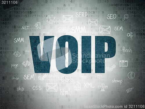 Image of Web design concept: VOIP on Digital Paper background