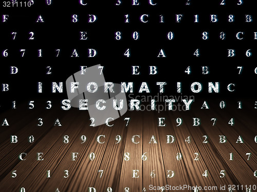 Image of Protection concept: Information Security in grunge dark room